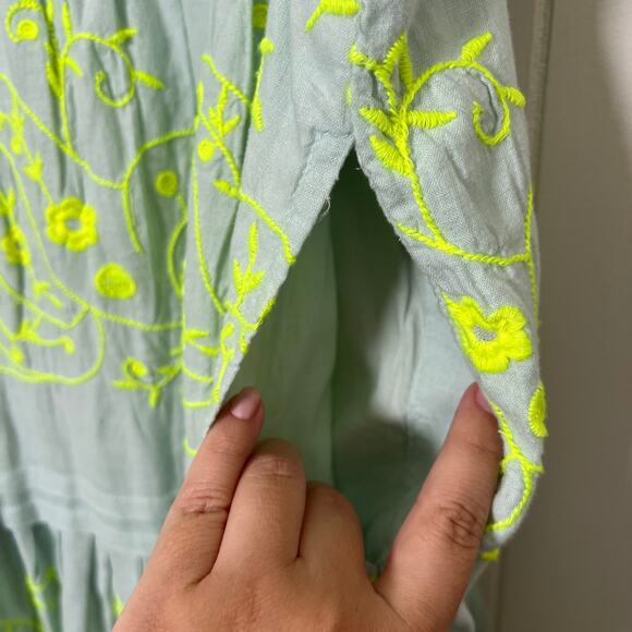 Anthropologie The Somerset Mini Dress: Embroidered Linen Edition Sz Large - Picture 8 of 11